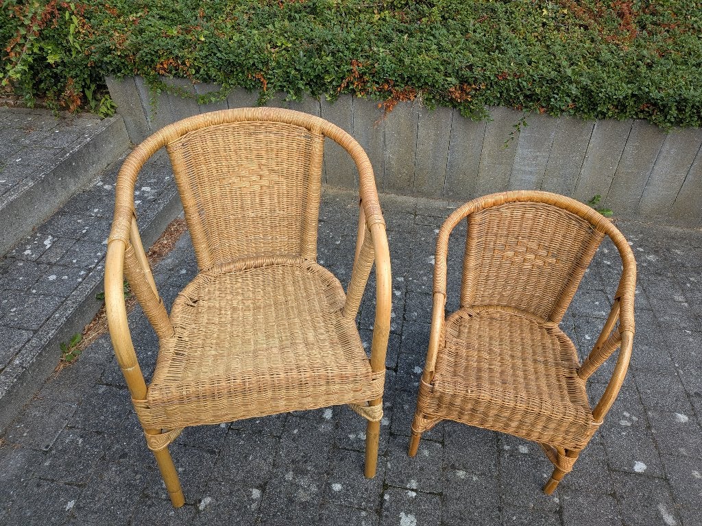 Rotan stoelen, Ophalen, Gebruikt, Twee, Bruin