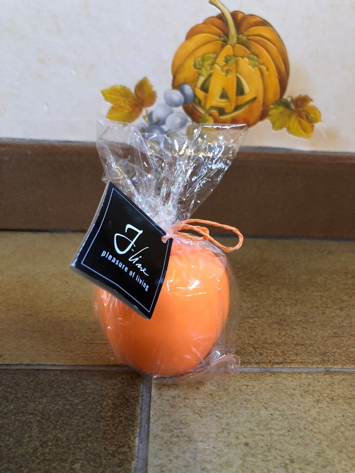 Bougie pomme Jline vintage de décoration d’automne, Maison & Meubles, Enlèvement ou Envoi, Neuf, Orange, Vintage