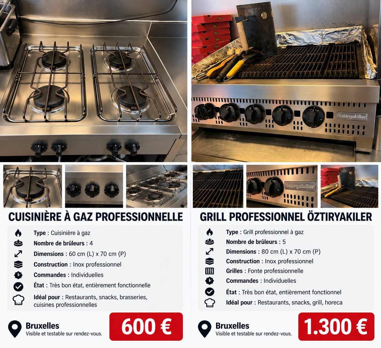 Grill Öztiryakiler + Cuisinière à gaz professionnelle Horeca, Articles professionnels, Horeca | Équipement de cuisine, Enlèvement