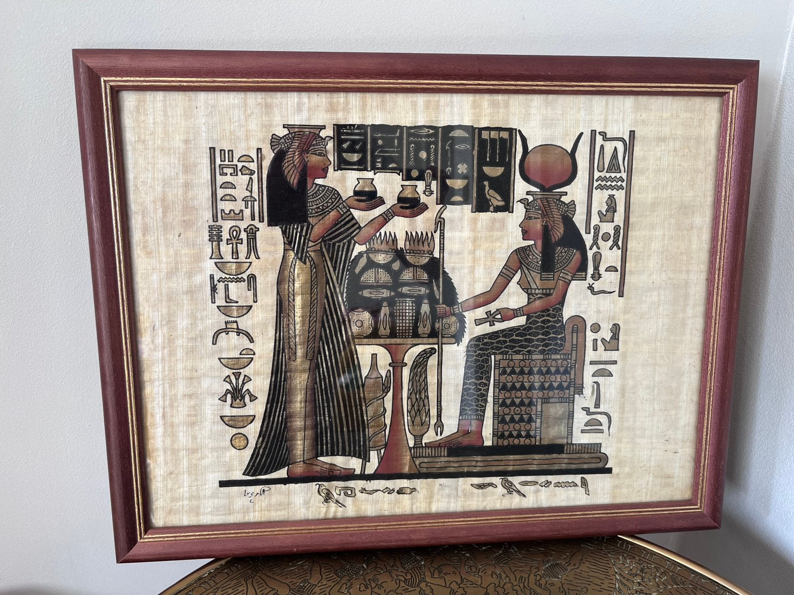 Originele Egyptische Papyrus Tekening - Handgeschilderd, Ophalen