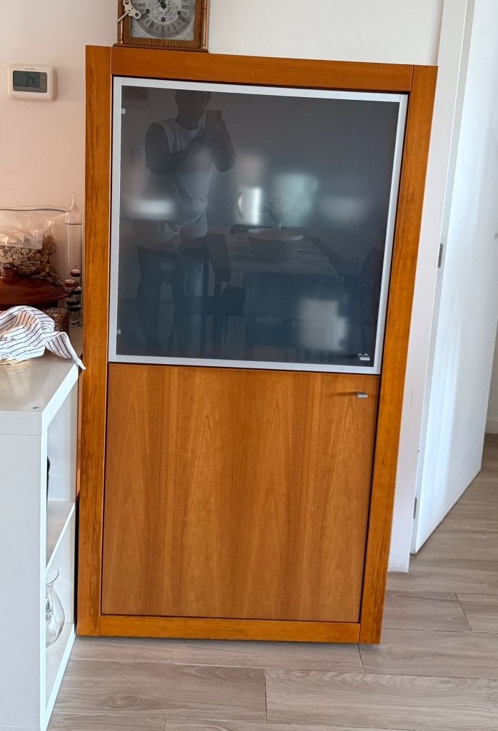 Vitrine Hülsta haut de gamme avec verre dépoli – 155 cm, Enlèvement ou Envoi, Comme neuf, Verre