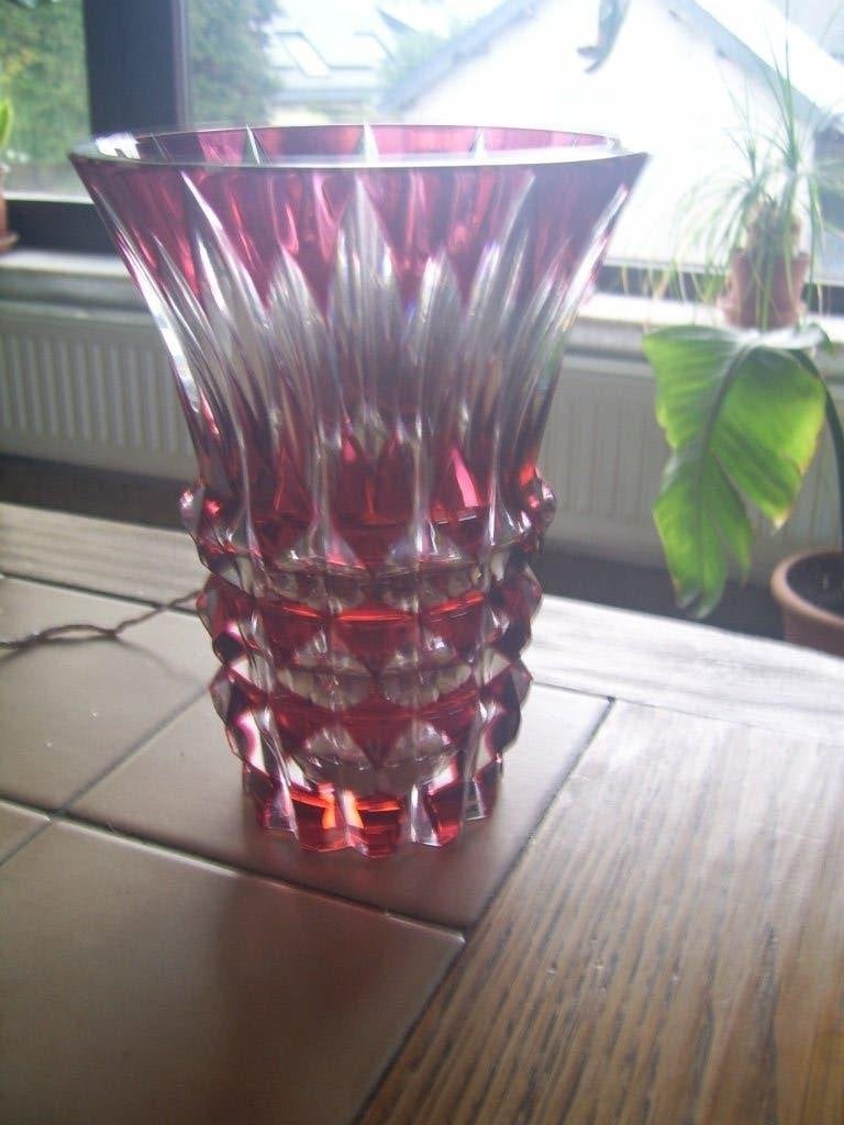 très beau vase en cristal du val saint lambert signé, Enlèvement ou Envoi
