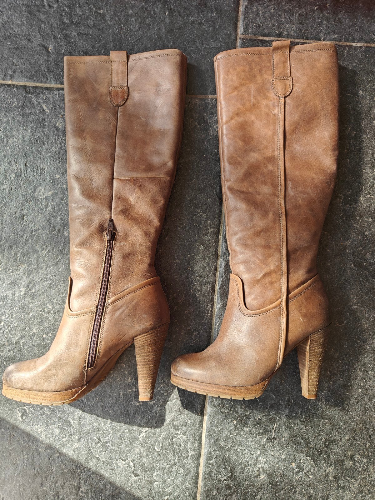 Dameslaarzen maat 37 nieuw leer, Kleding | Dames, Ophalen, Hoge laarzen, Bruin, Nieuw