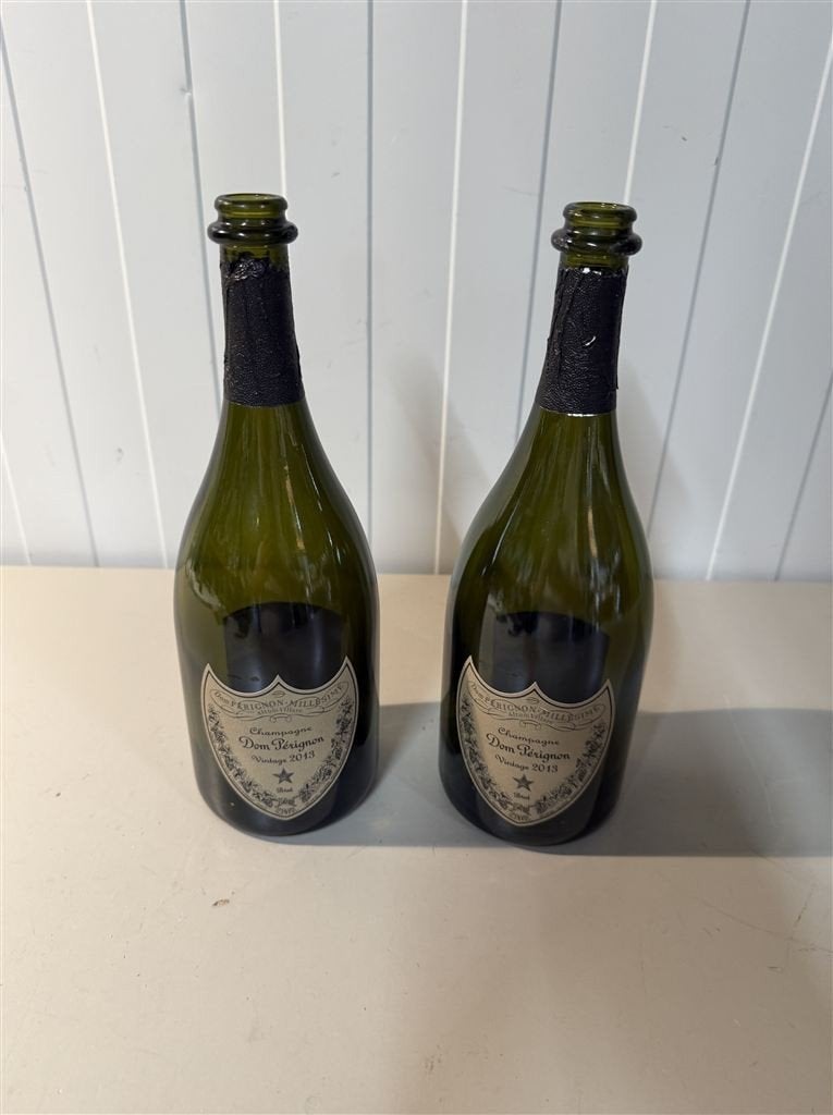 2x Dom Perignon 2013 Champagne Flessen - Lege Verzamelobject, Ophalen of Verzenden, Zo goed als nieuw