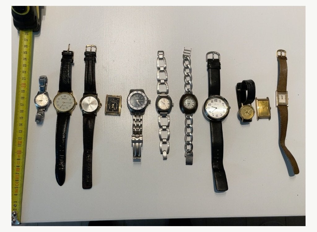 11 vintage horloges: Bulova, Seiko, Philip Watch, Pryngeps, Handtassen en Accessoires, Ophalen of Verzenden, Overige materialen