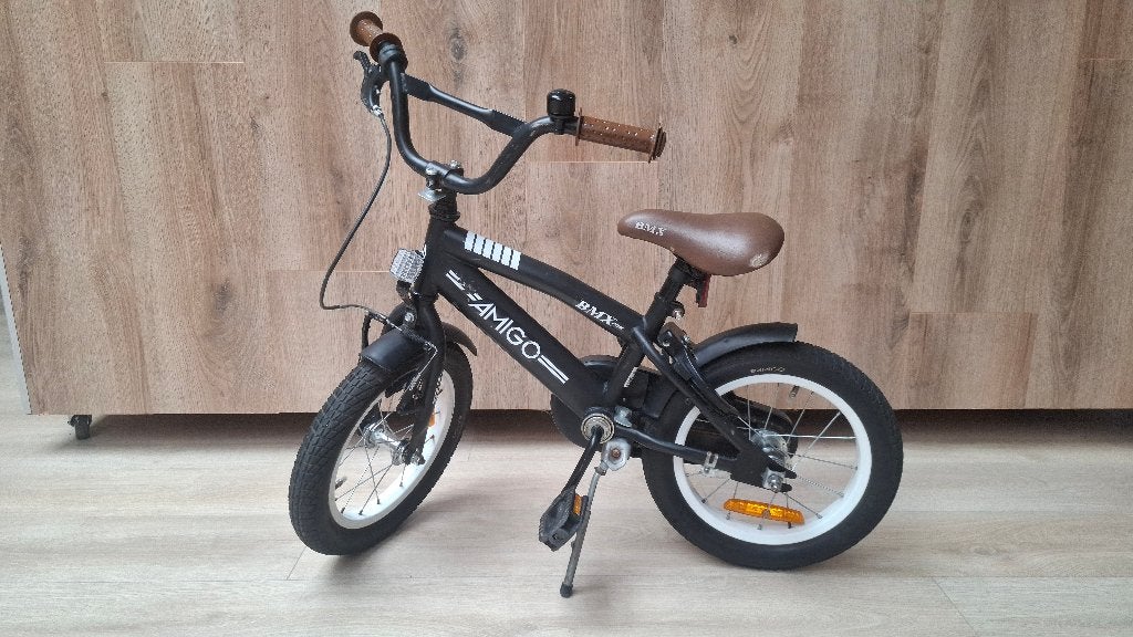Kinderfiets BMX - Amigo, Fietsen en Brommers, Ophalen, Terugtraprem, Zijwieltjes, Gebruikt