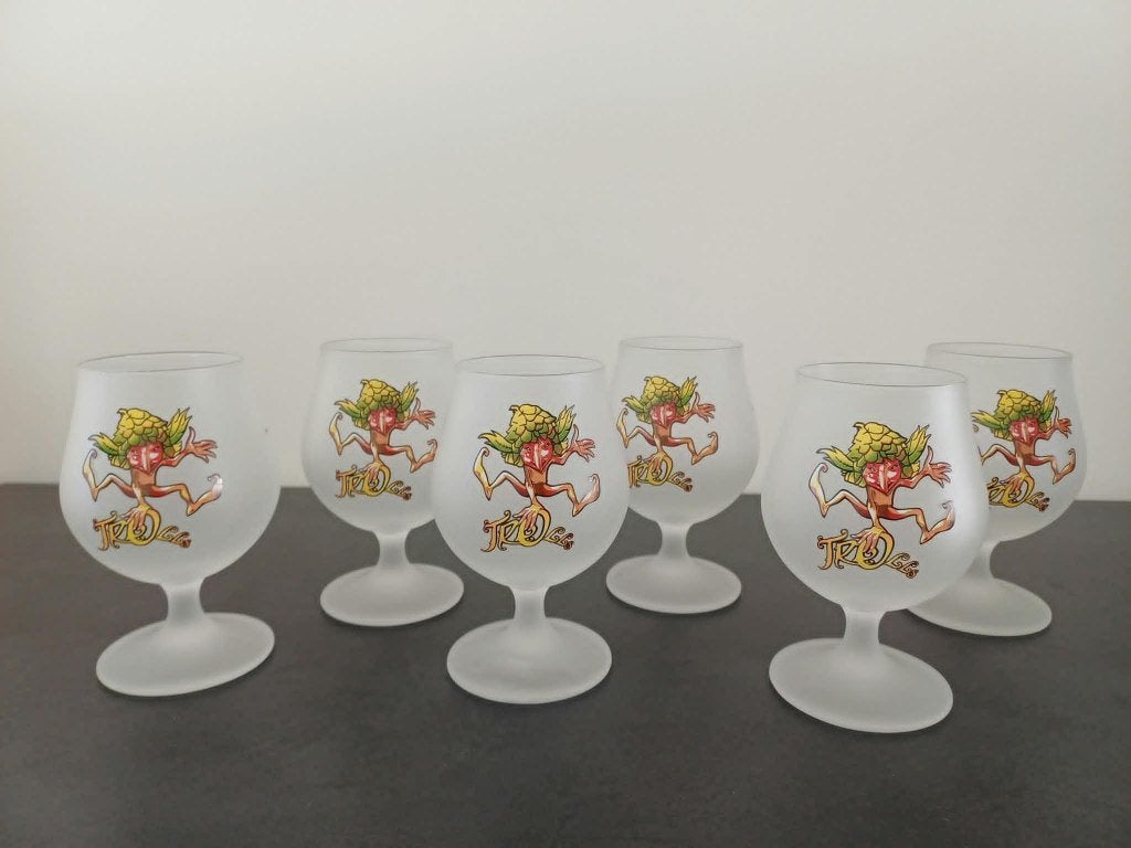 6 bierglazen Trolls, Ophalen, Nieuw, Bierglas