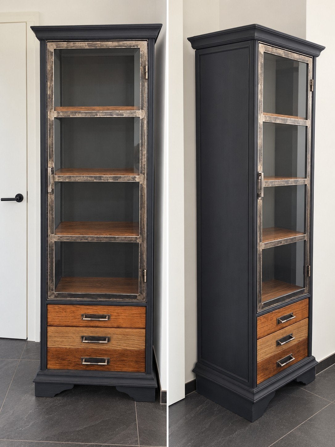 leuk industriëel kastje, Huis en Inrichting, Ophalen, Glas