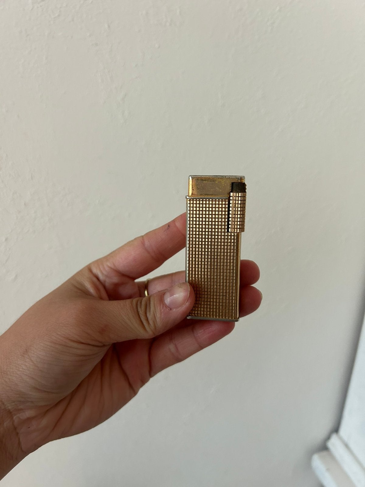 Vintage Zaima Celeste aansteker – goudkleurig – retro, Ophalen of Verzenden, Gebruikt