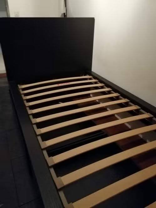 eenspersoonsbed, Huis en Inrichting, Ophalen, 90 cm, Eenpersoons, Zwart
