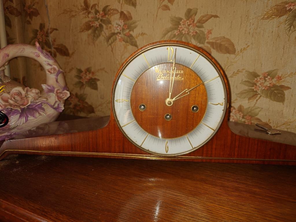 Westminster Belcanto schouwklok met sleutel, Antiquités & Art, Enlèvement