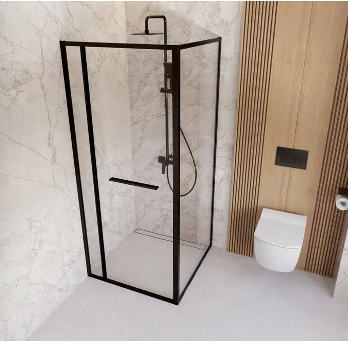 Cabine de douche noire de luxe 90x90 cm -  nano anticalcaire, Enlèvement, Neuf