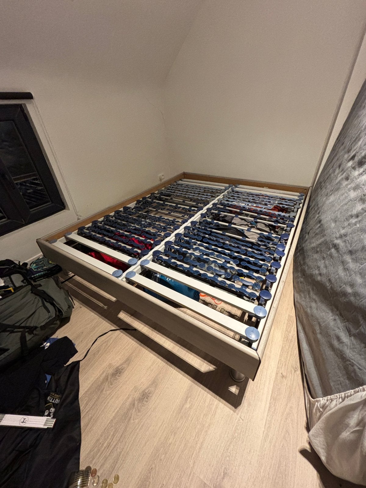 Gratis bedframe 160x200 + 2 lattenbodems Lattoflex 80x200, Enlèvement, Utilisé, 200 cm, Deux personnes