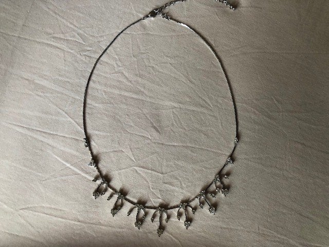 Halsketting met Zirkonia, Handtassen en Accessoires, Kettingen, Overige materialen, Nieuw, Ophalen of Verzenden, Zilver