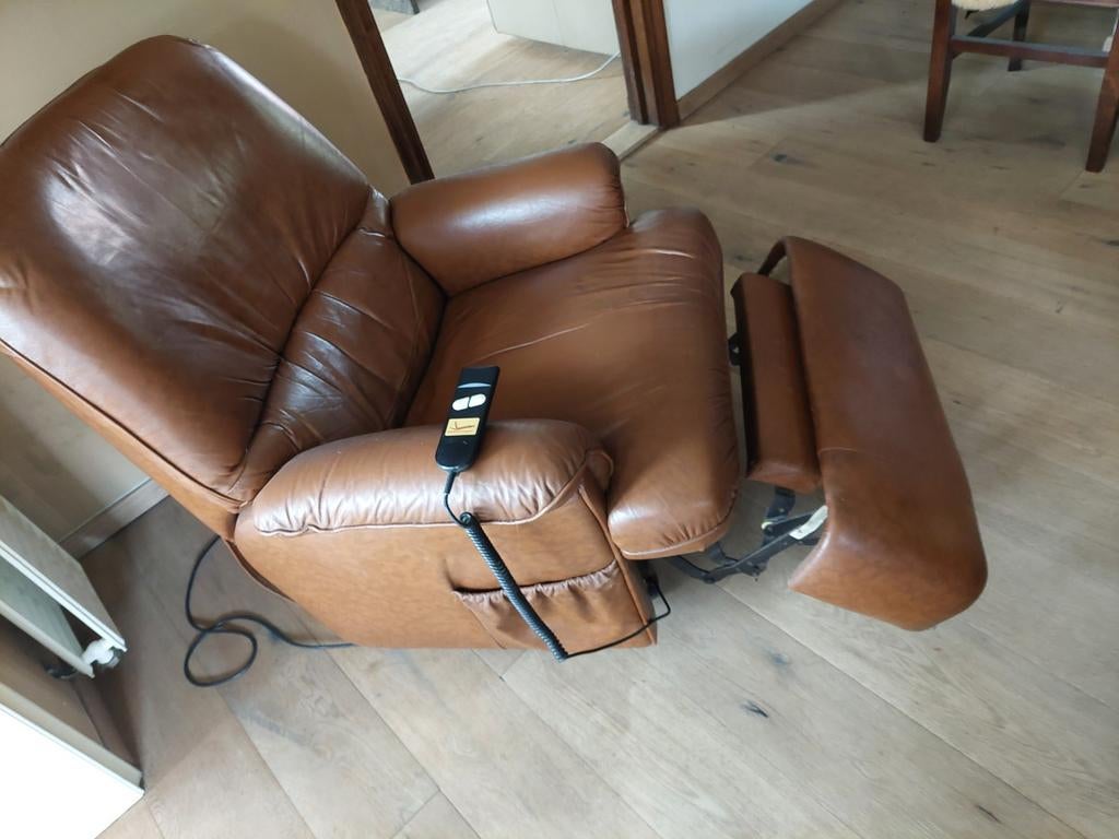 Elektrische lederen relax, Maison & Meubles, Fauteuils, Enlèvement