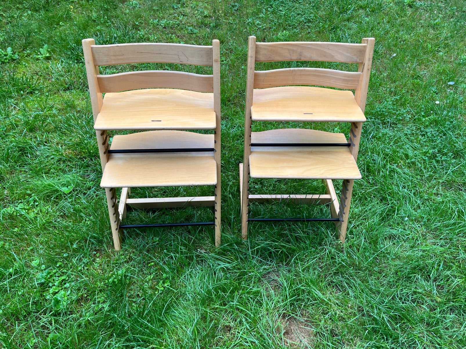 2 chaises Stokke Tripp Trapp hêtre naturel, Ophalen, Gebruikt