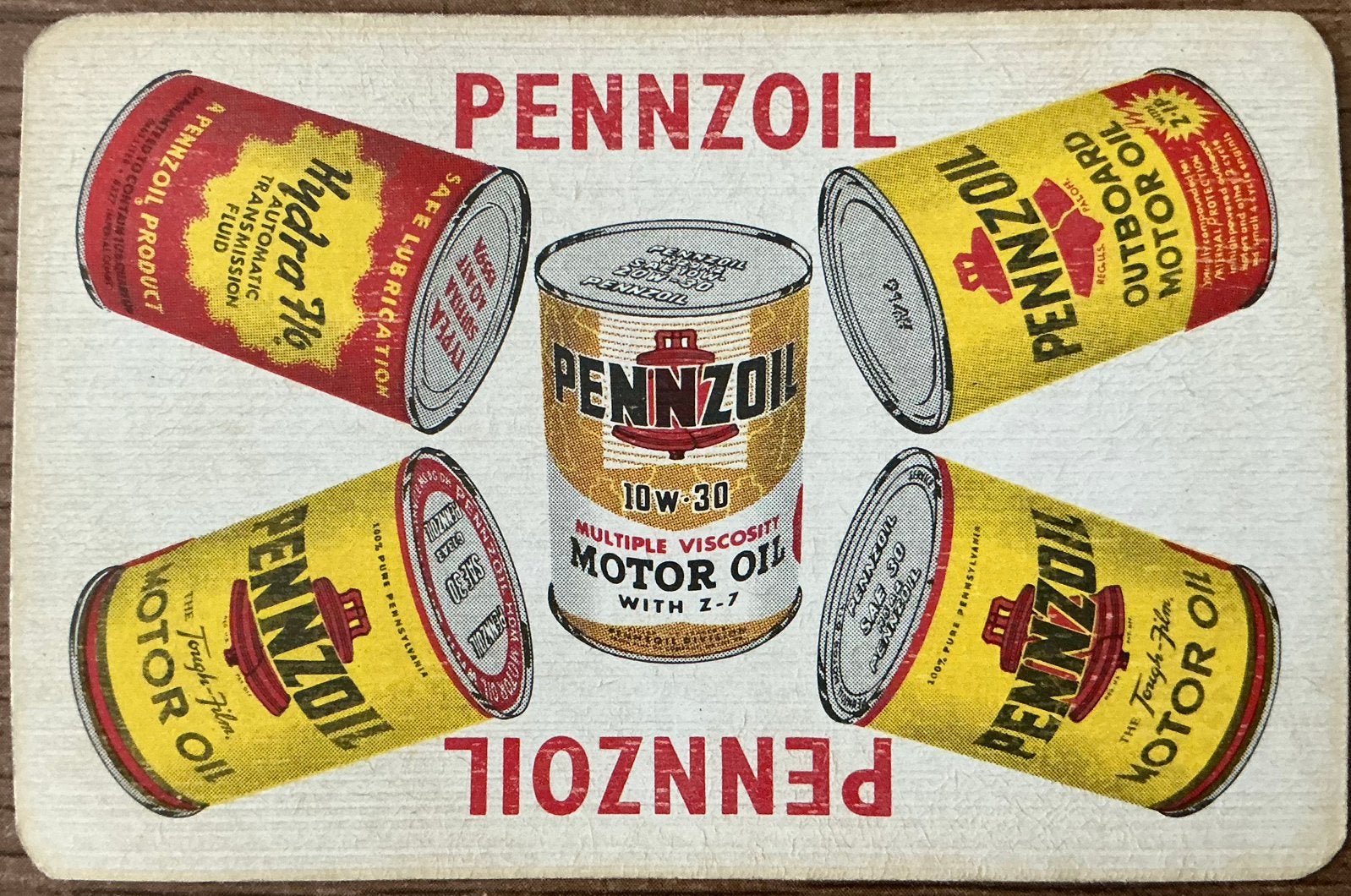 Oude speelkaart PENNZOIL/MOTOR OIL, Ophalen of Verzenden, Zo goed als nieuw, Speelkaart(en)
