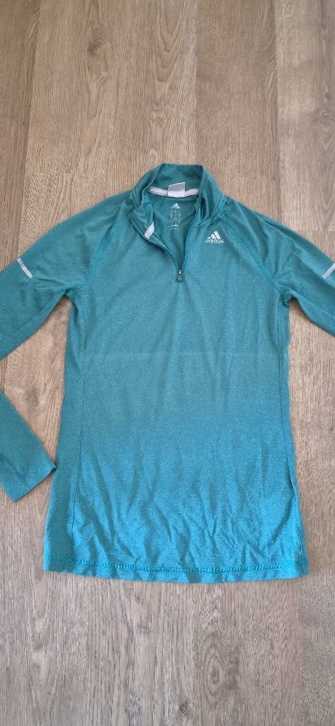 groen loop / sport truitje / longsleeve Adidas maat Smal, Enlèvement ou Envoi, Adidas, Taille 36 (S), Course à pied ou Cyclisme