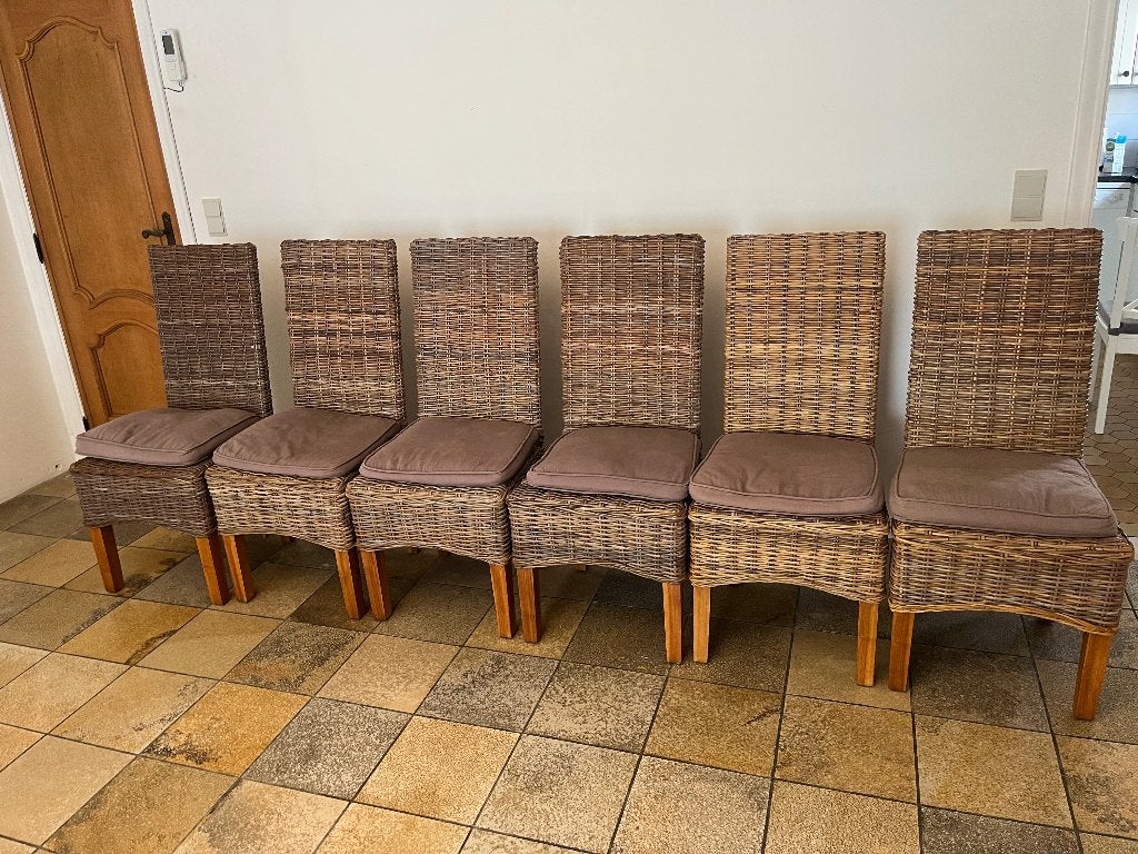 chaises de salle à manger, Maison & Meubles, Chaises, Enlèvement, Osier ou Rotin, Landelijk, Brun