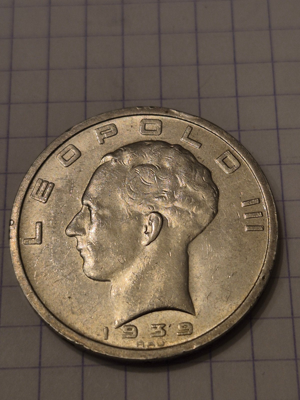 50 frank zilver type schilden leopold III 1939 fr- vl pos: b, Zilver, Ophalen of Verzenden, Losse munt, Zilver