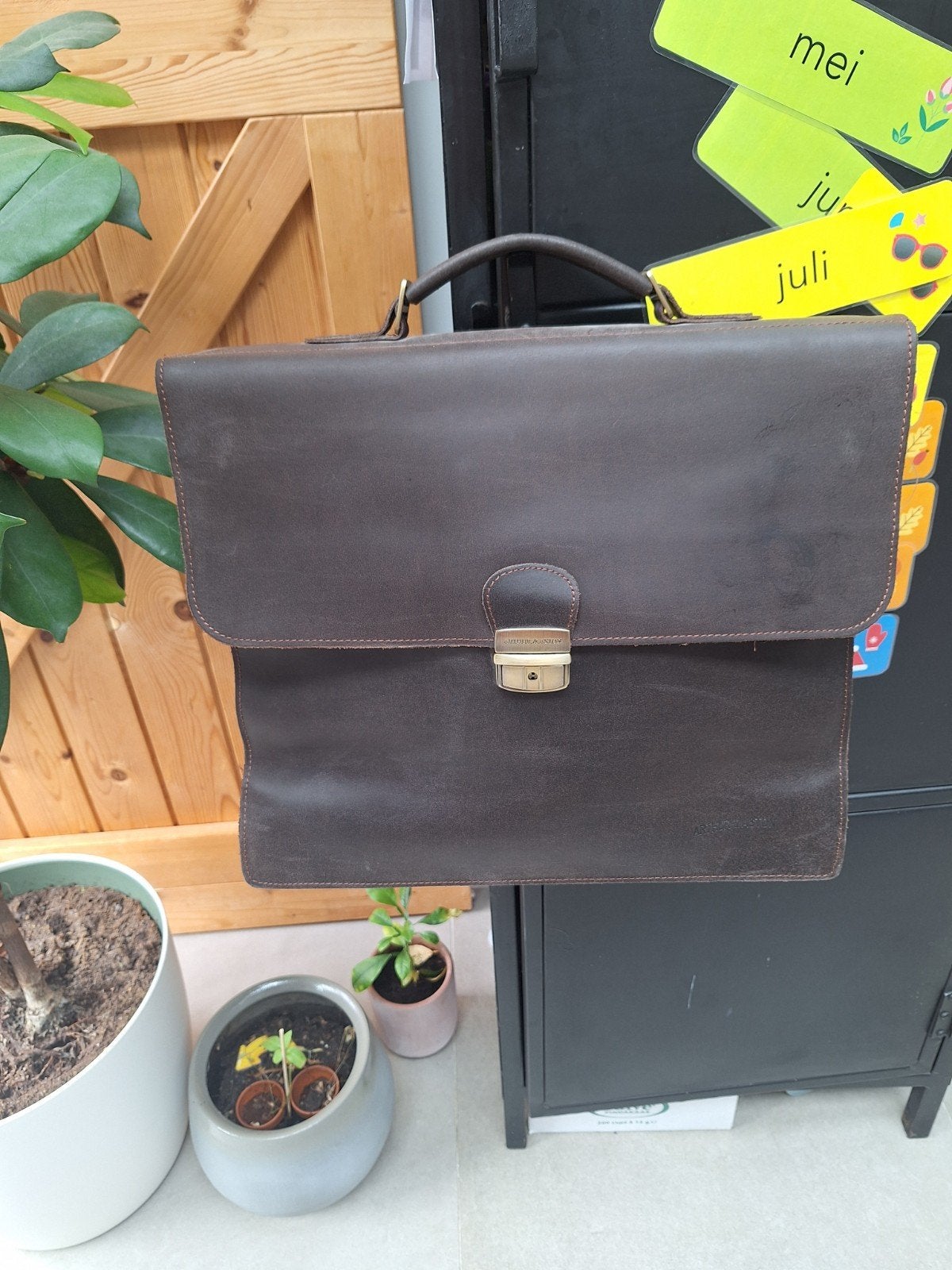 arthur & aston tas, Handtassen en Accessoires, Tassen | Schooltassen, Ophalen, Nieuw, Aktetas of Boekentas, Leer