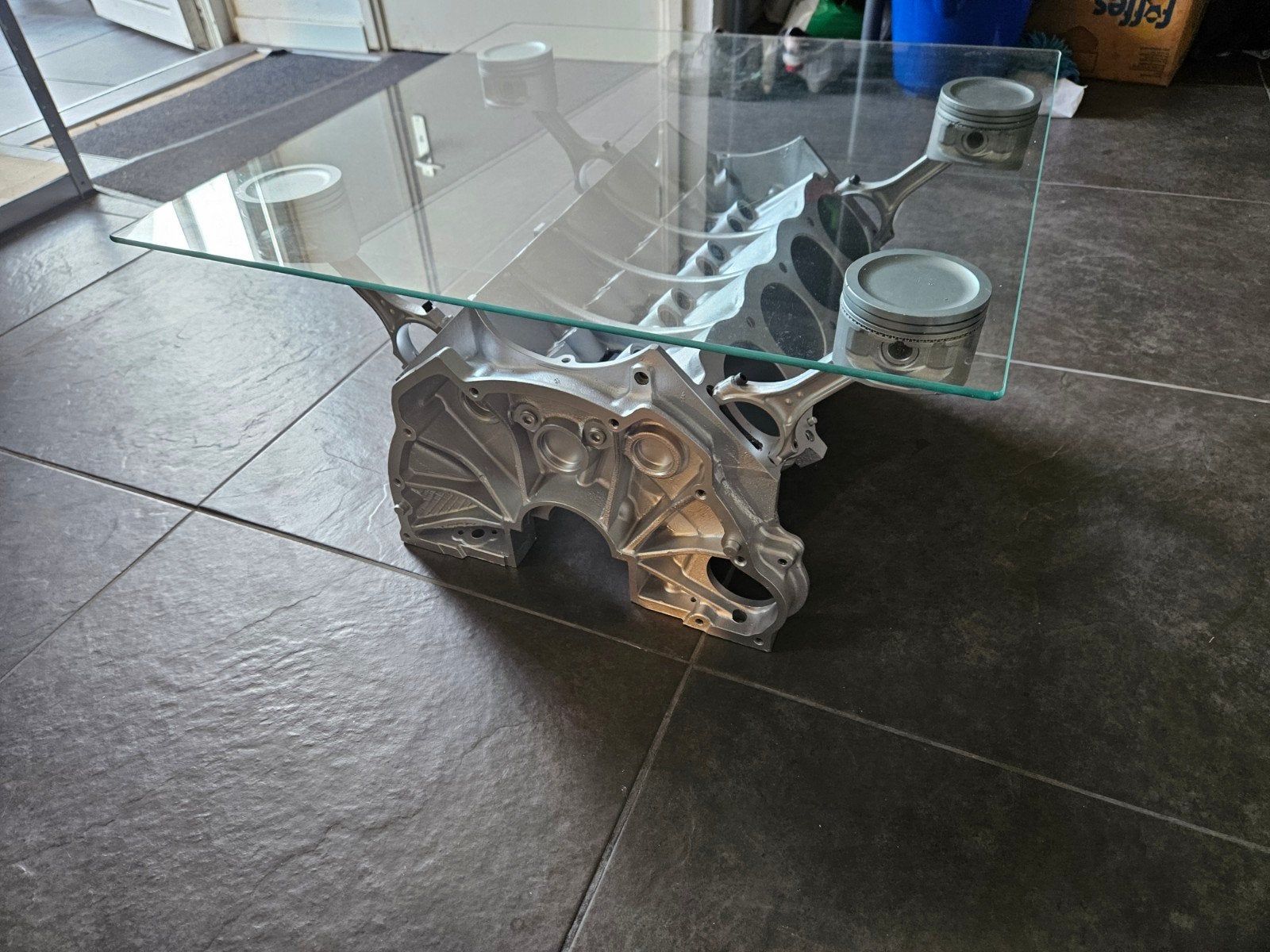 Motorblok tafel Rover V8, Ophalen