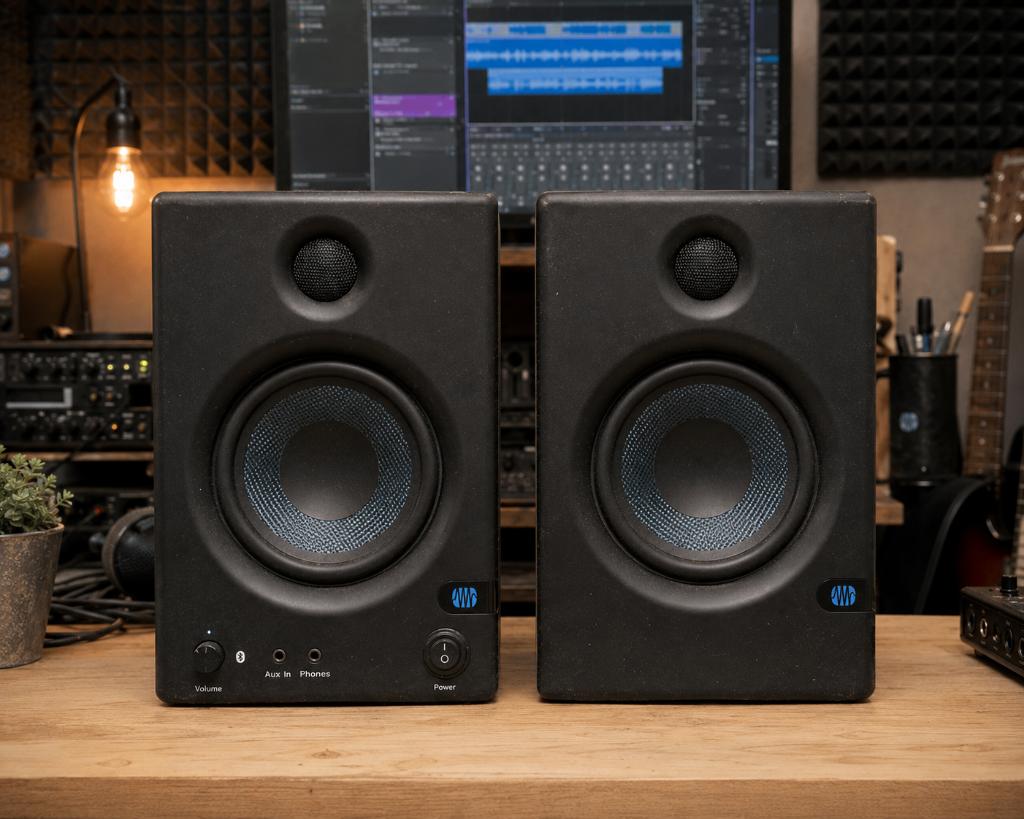 PreSonus Eris E5 BT — paar Bluetooth-bewakingsluidsprekers, Audio, Tv en Foto, Luidsprekerboxen, Gebruikt, Front, Rear of Stereo speakers