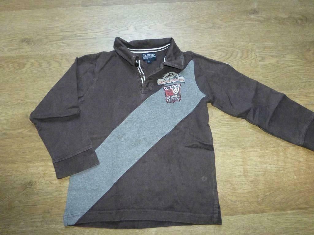 bruine polo van Tim Moore (JBC) maat 128, Kinderen en Baby's, Kinderkleding | Maat 128, Gebruikt, Ophalen of Verzenden, Shirt of Longsleeve
