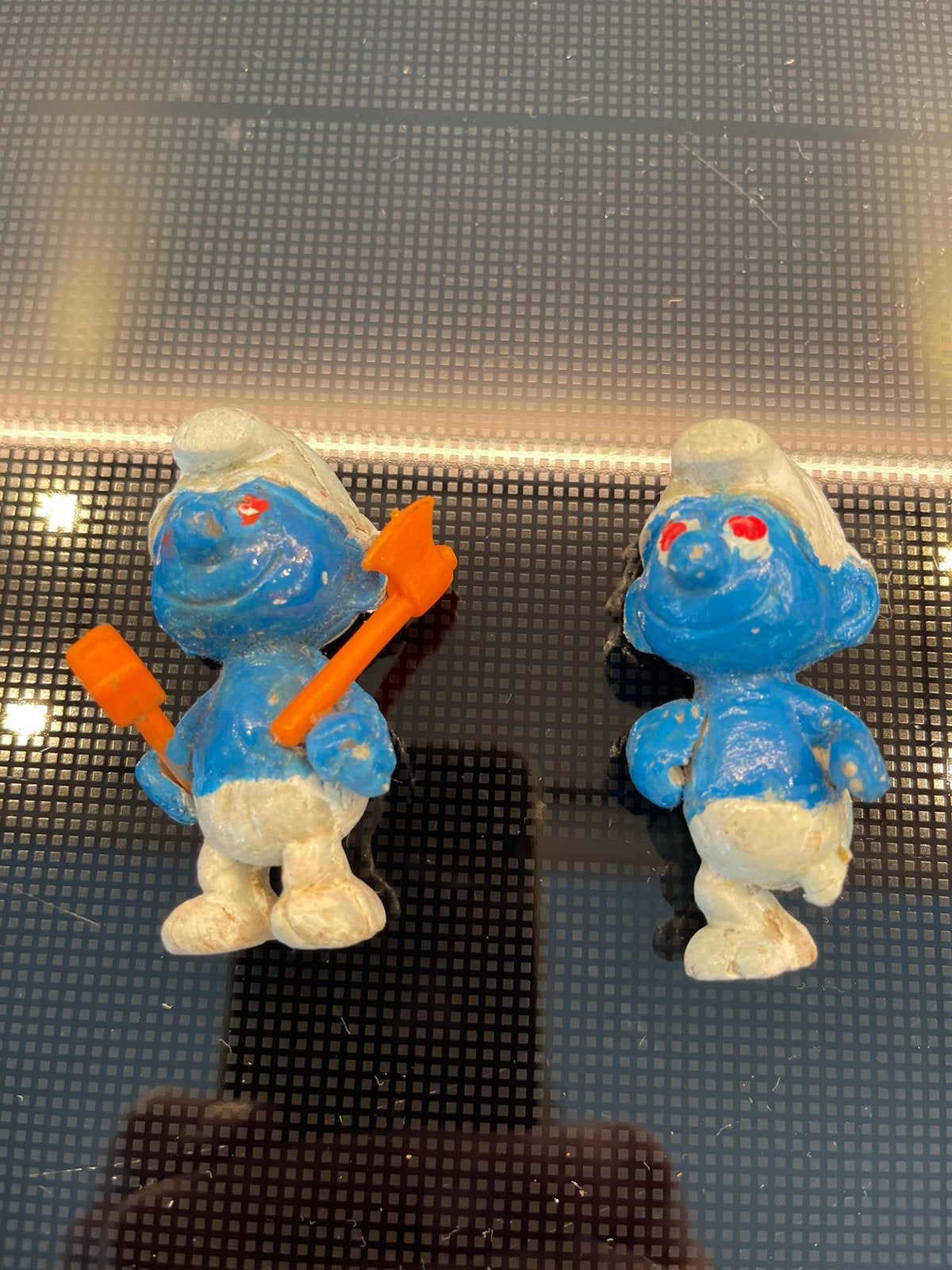 Vintage smurfen , met de hand gegoten uit steen, Verzamelen, Ophalen of Verzenden, Gebruikt