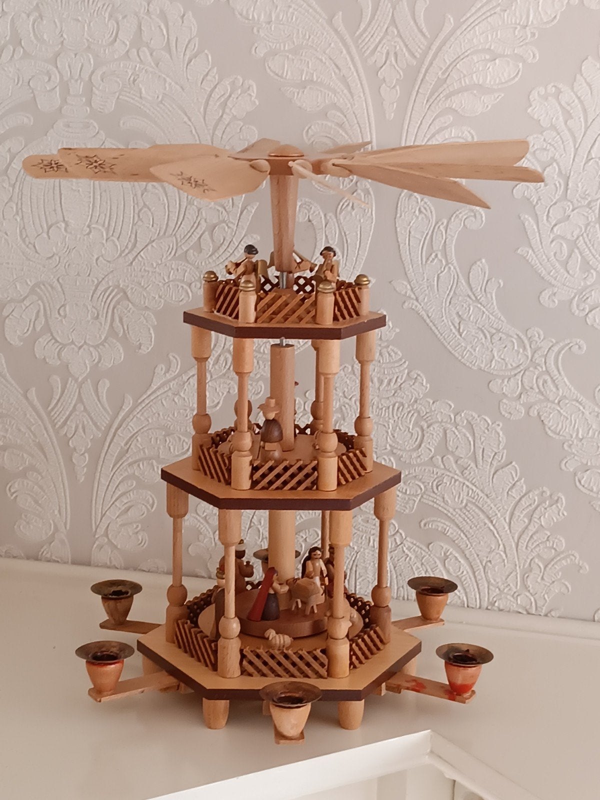 Manège pyramidal de Noël antique Carrousel de Noël, Enlèvement ou Envoi, Comme neuf