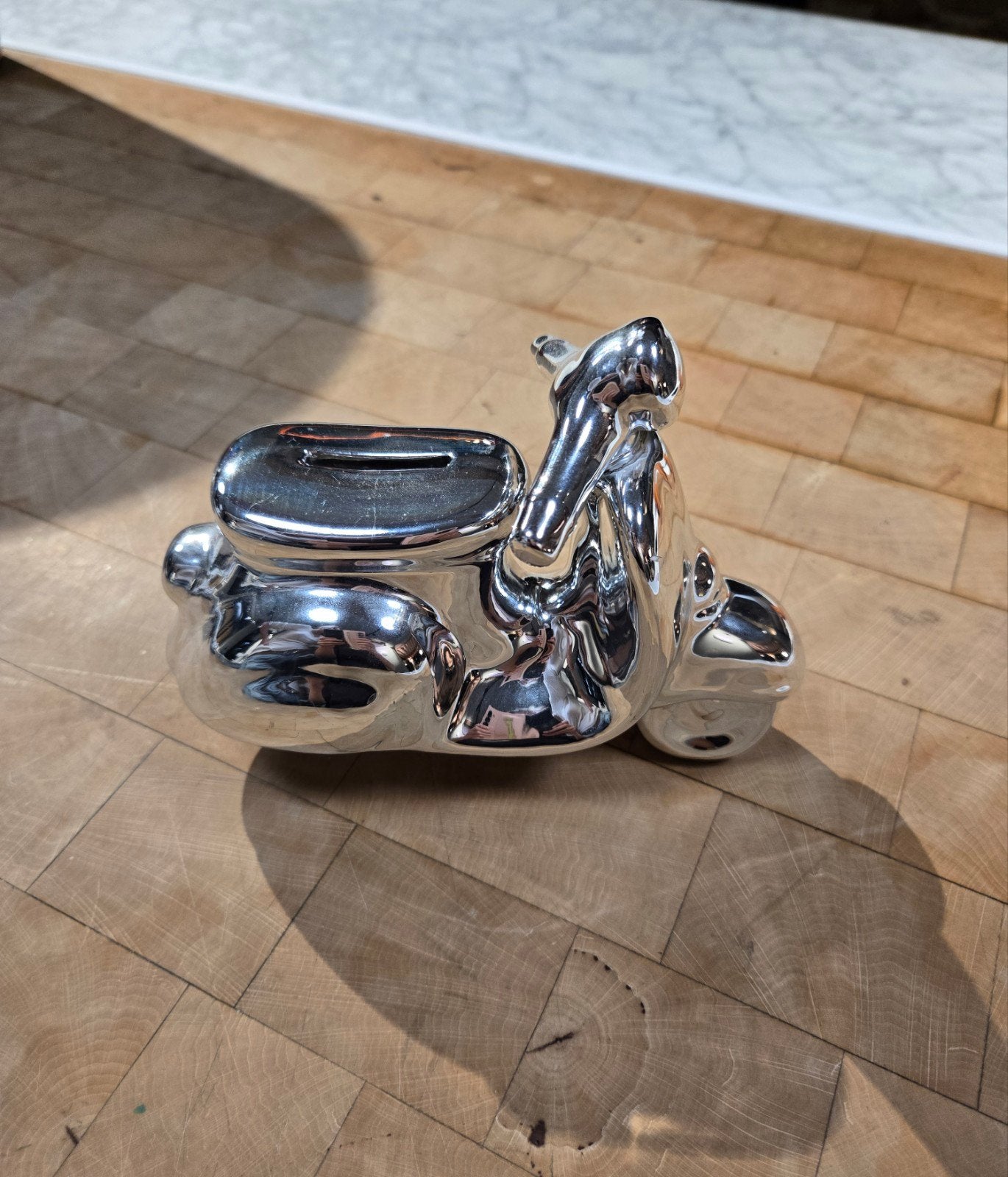 Chromen Vespa spaarpot, Handtassen en Accessoires, Ophalen of Verzenden, Zo goed als nieuw, Overige materialen