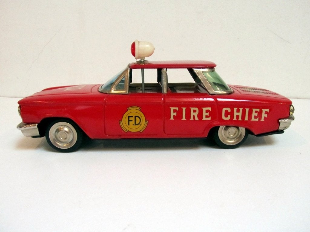 Vintage Chevrolet Corvair Fire Chief Ichiko Japon Tôle, Enlèvement ou Envoi