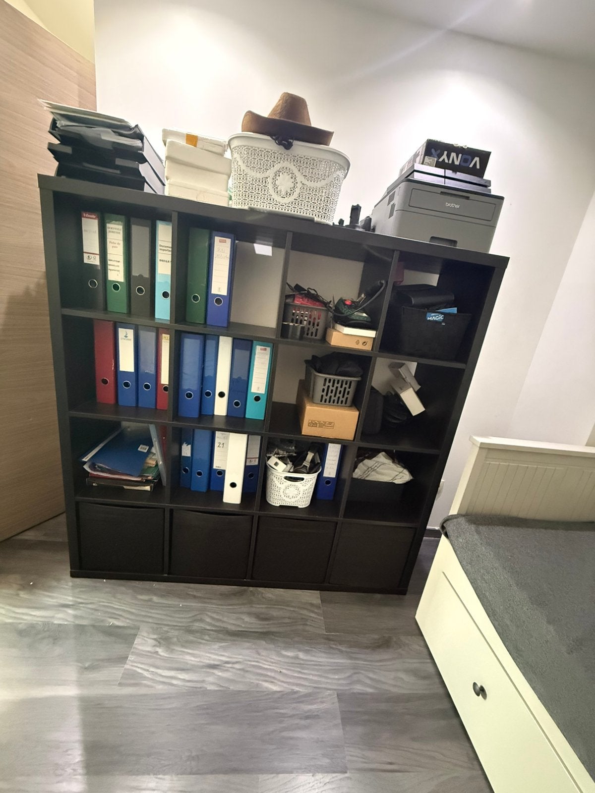 Kallax ikea noir + 4 paniers, Enlèvement, Comme neuf