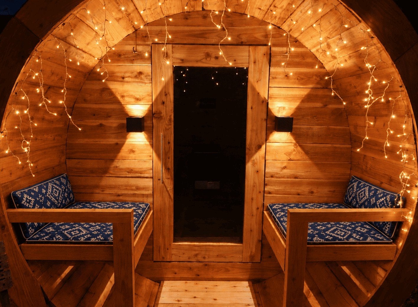 Barrelsauna | ligsauna | geïsoleerd | 8 pers. | Ø216x282 cm, Ophalen, Zo goed als nieuw, Fins of Traditioneel, Complete sauna