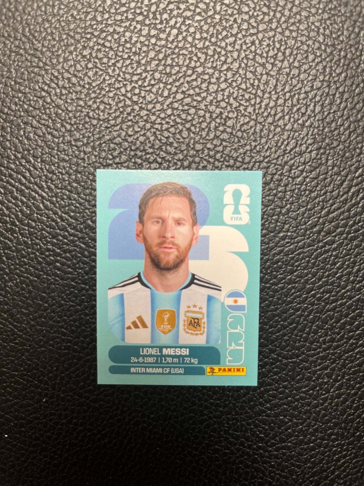 Autocollant Coupe du monde 2026 de Lionel Messi Panini, Enlèvement, Comme neuf, Autocollant