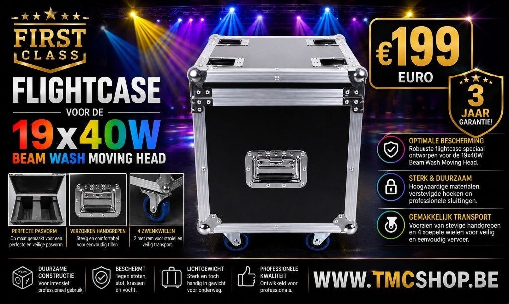 Nieuwe First Class Flightcase First Class 19x40W Beam Wash, Muziek en Instrumenten, Licht en Laser, Ophalen of Verzenden, Nieuw