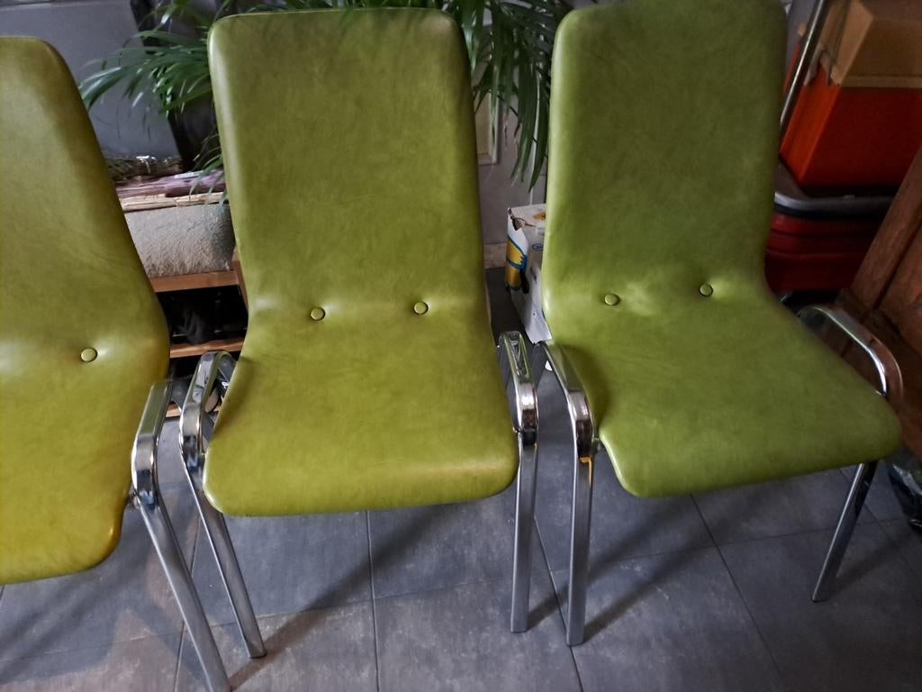 Vintage keuken stoelen 4x, Maison & Meubles, Chaises, Enlèvement