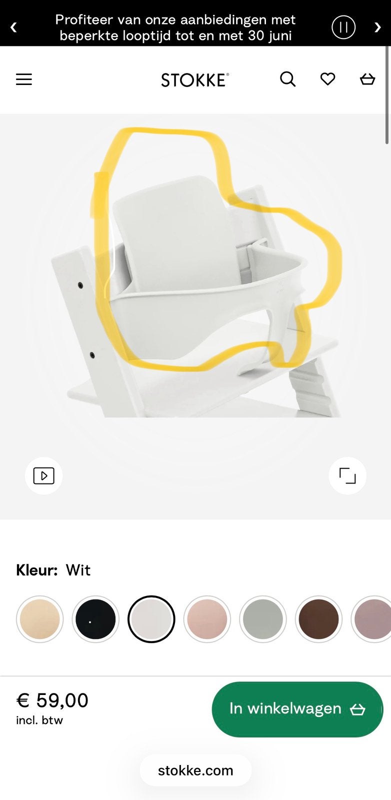 Stokke Tripp Trapp Baby Set² – Wit, Enlèvement, Comme neuf