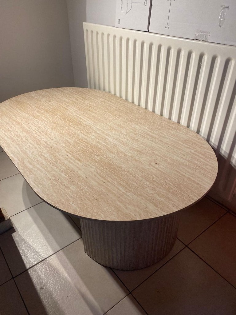 Salon tafel, Huis en Inrichting, Tafels | Salontafels, 100 tot 150 cm, Nieuw, Ovaal, Overige materialen