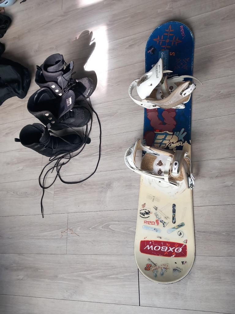 Snowboard 125 elan met burton bindingen, boots 36, Ophalen, Bindingen