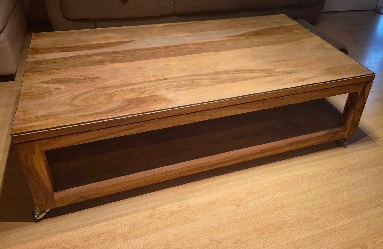 salontafel, Huis en Inrichting, Tafels | Salontafels, Ophalen, 100 tot 150 cm, Glas, 50 tot 100 cm