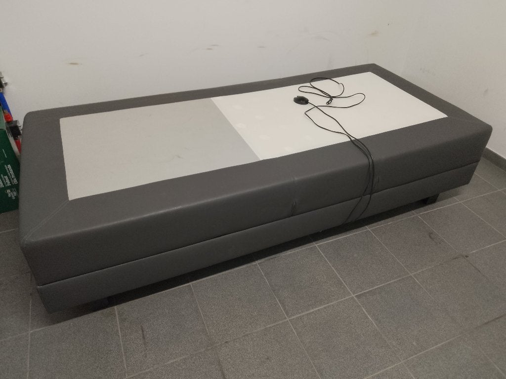 BOXSPRING BED ELECTRISCH, Maison & Meubles, Chambre à coucher | Lits boxsprings, 90 cm, Gris, Une personne, Enlèvement