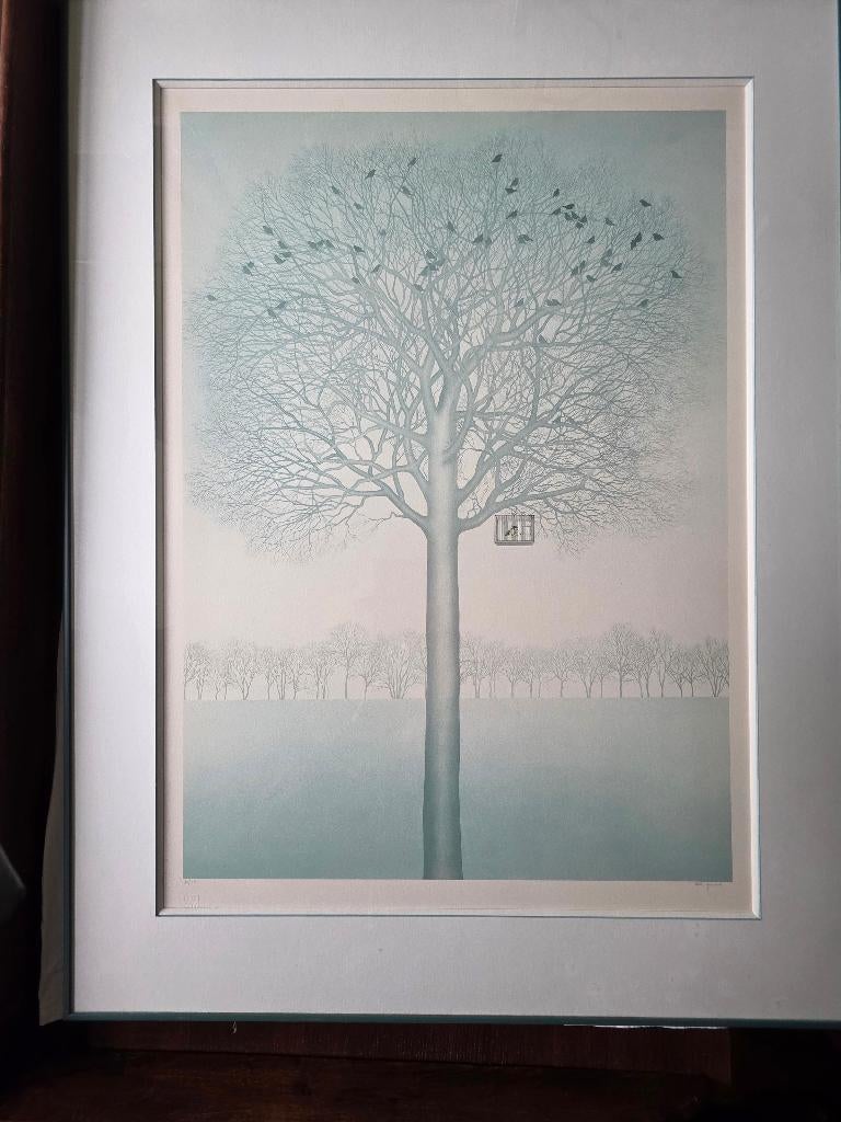 grafisch werk 84/99 van Mia Goovaerts (poëtisch realisme), Antiek en Kunst, Ophalen, Landschap, Genummerd