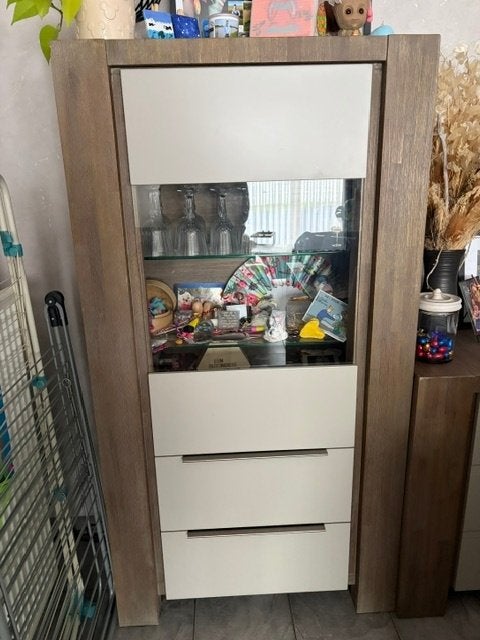 Complete meubelset in robuust hout, Ophalen, Gebruikt, Modern, 4 tot 6 stoelen