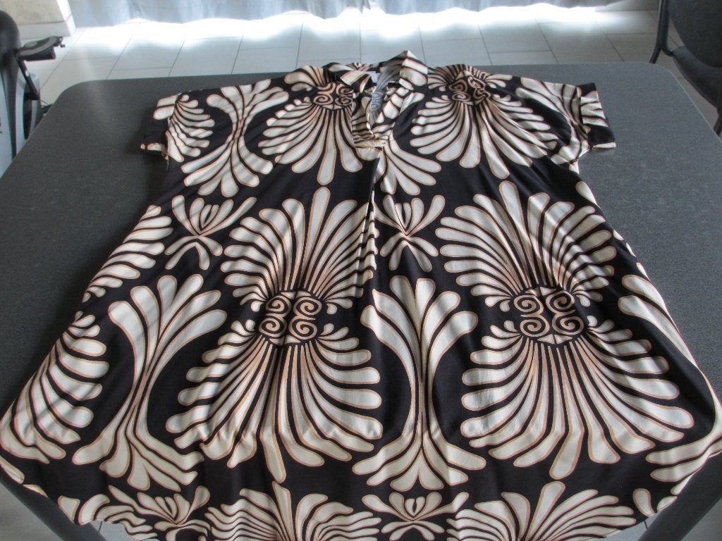 zwart-beige dameskleed, Ophalen, Zo goed als nieuw, Overige kleuren, Onder de knie