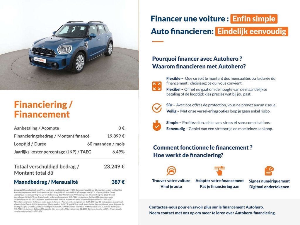 MINI Cooper SE Countryman Cooper S E Hybrid ALL4 (bj 2021), Auto's, Automaat, Stof, Gebruikt, Countryman