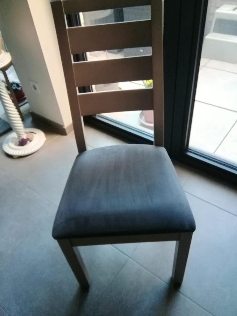 Houten eetstoelen, Maison & Meubles, Chaises, Comme neuf, Cinq, Six Chaises ou plus, Bois, Tissus, Autres couleurs, Enlèvement