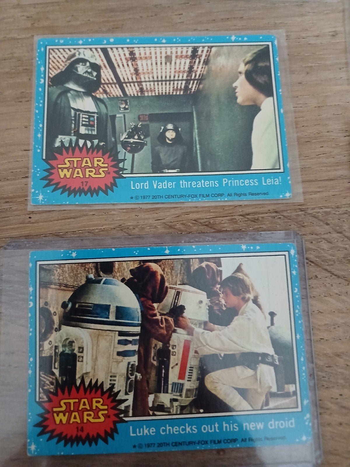 star wars cards kaartjes 1977 blue border, Ophalen of Verzenden