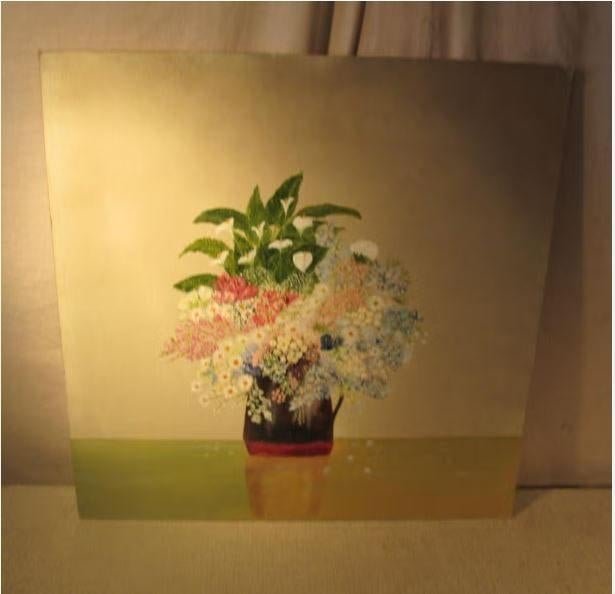 Œuvre magnifiquement peinte « Fleurs dans une cruche » 52x52, Enlèvement ou Envoi