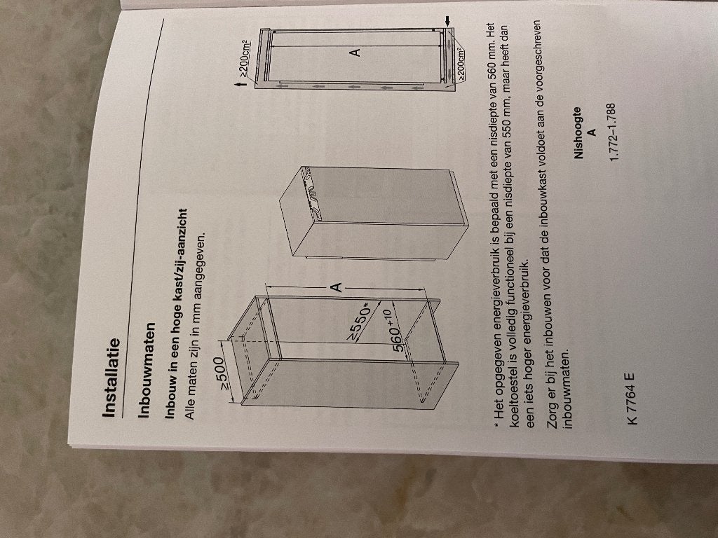Inbouwkoelkast MIELe, Elektronische apparatuur, Koelkasten en IJskasten, Ophalen, Zo goed als nieuw, Met vriesvak